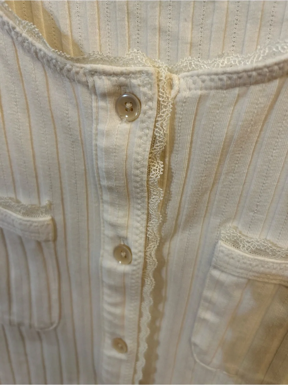 J.Crew Ribbed Lace-Trim Cropped Cardigan